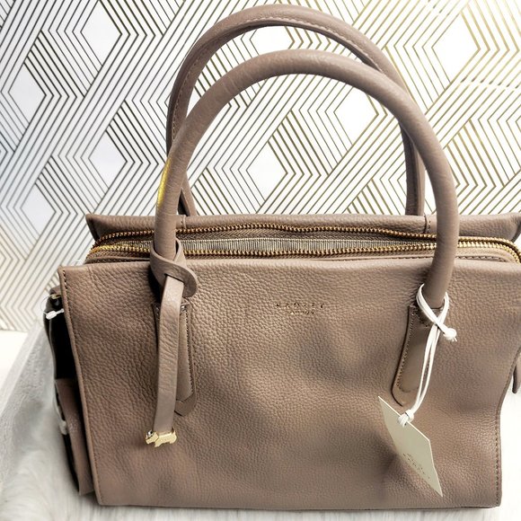 RADLEY LONDON LIVERPOOL STREET SMOOTH LEATHER SATCHEL IN THE COLOR MINK - Picture 1 of 14